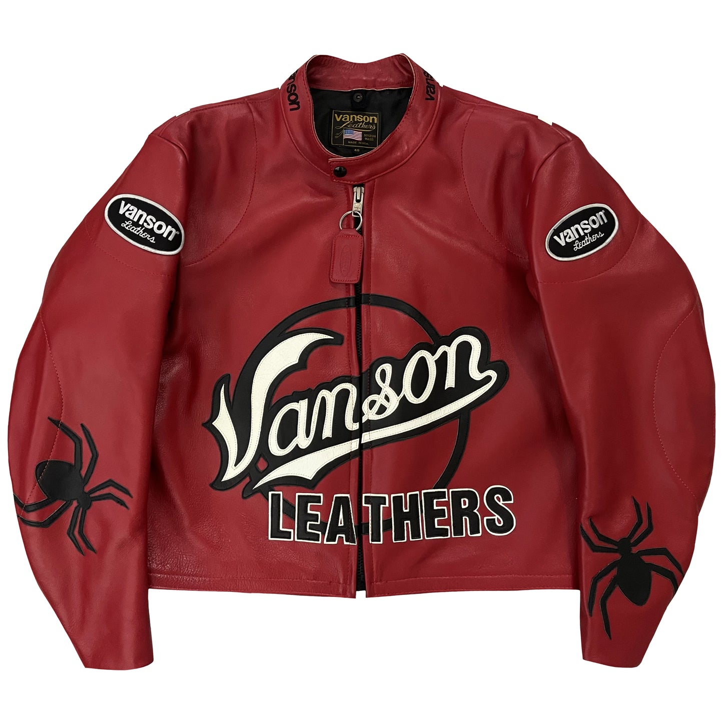 Vanson Leathers Spiderweb Leather Racing Jacket - XL