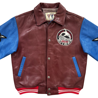 Avirex West Indies Sharks Leather Varsity Jacket - M