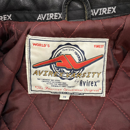 Avirex Double Dragon Leather Varsity Jacket - M