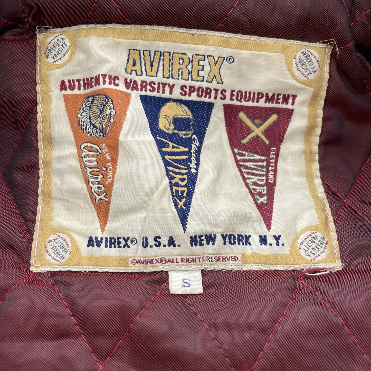 Avirex Sioux Football Team Leather Varsity Jacket - S