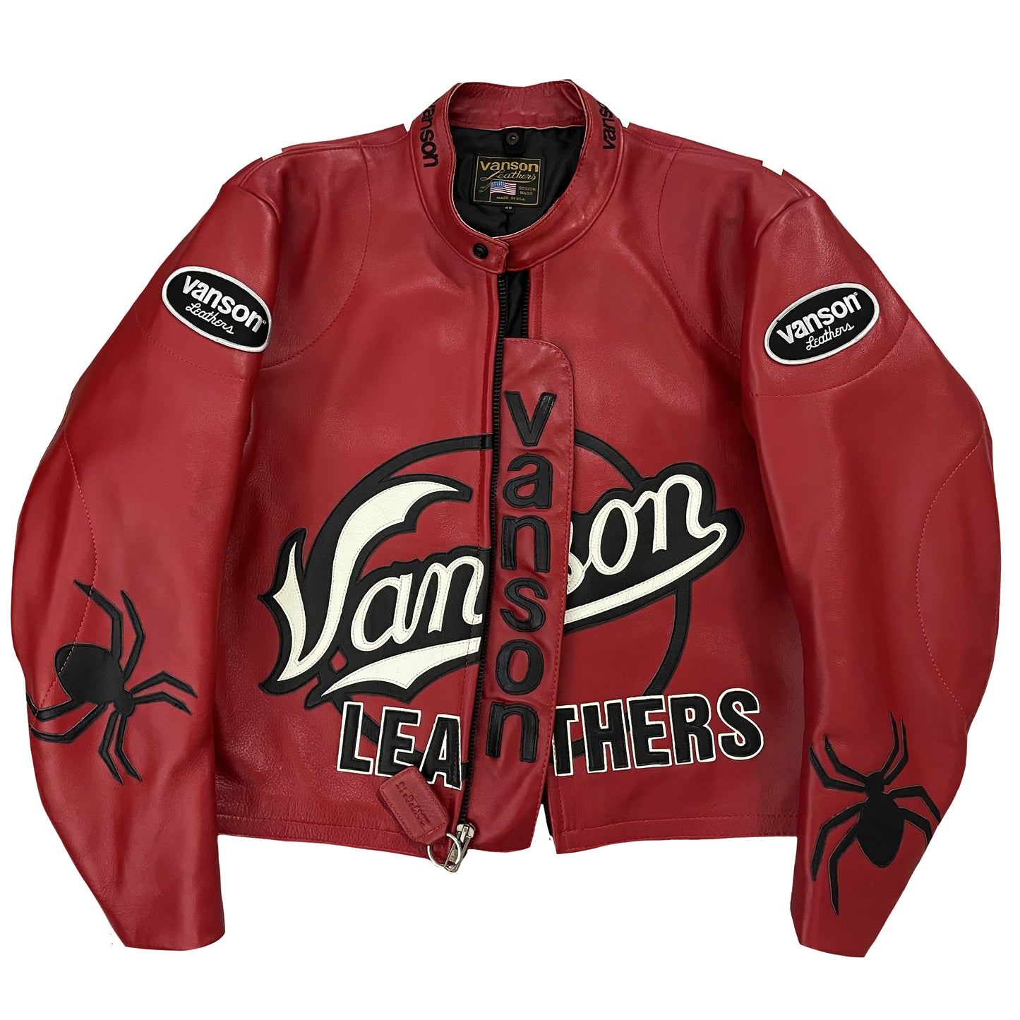 Vanson Leathers Spiderweb Leather Racing Jacket - XL