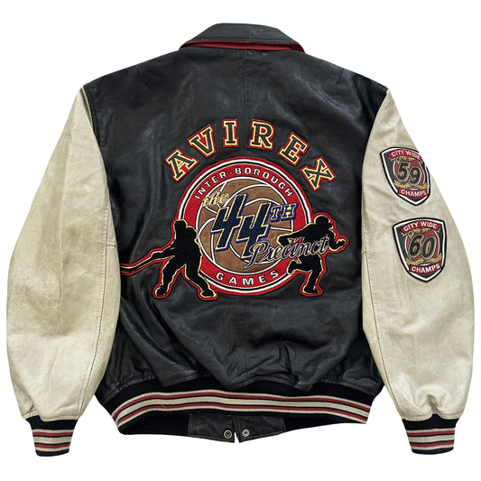 Avirex Interborough Games Leather Varsity Jacket - L