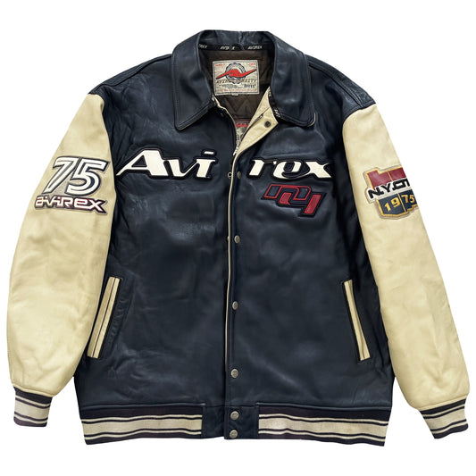 Avirex Leather Varsity Jacket - 3XL