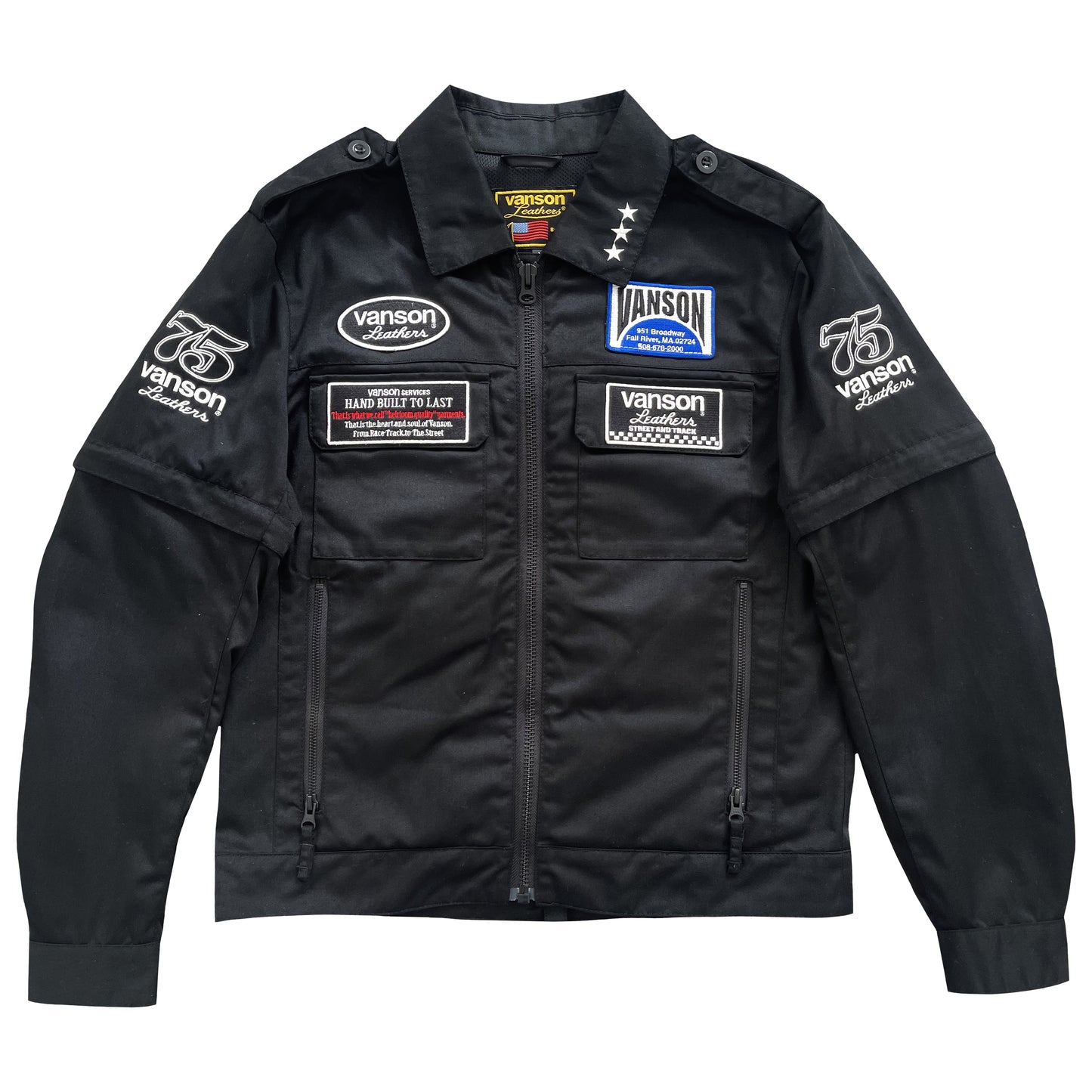 Vanson Leathers Motorcycle Cotton Racer Jacket - M