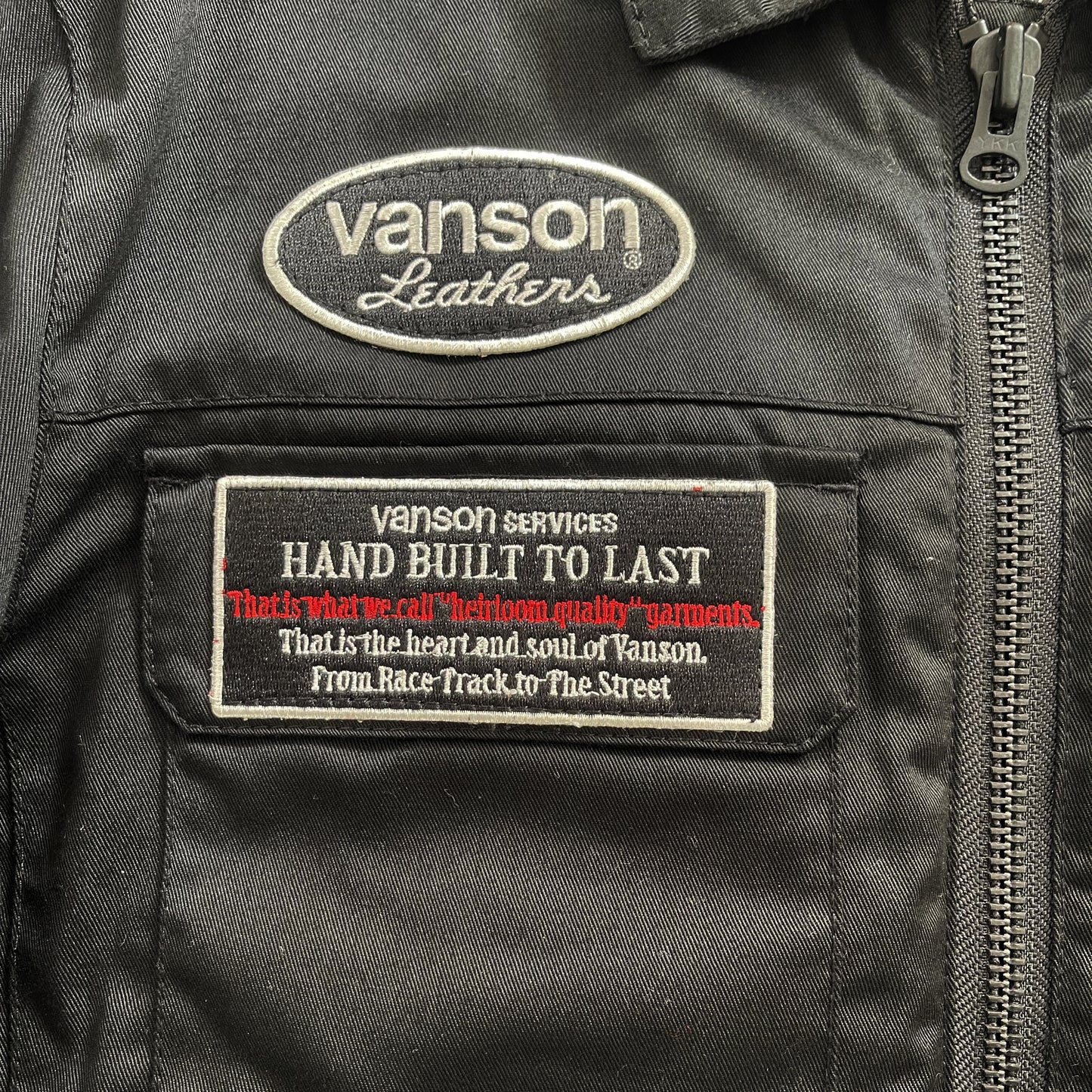 Vanson Leathers Motorcycle Cotton Racer Jacket - M