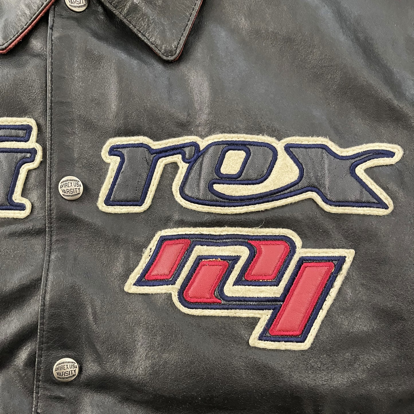 Avirex All Star Goalers Leather Varsity Jacket - S