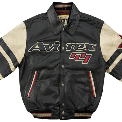 Avirex All Star Goalers Leather Varsity Jacket - S