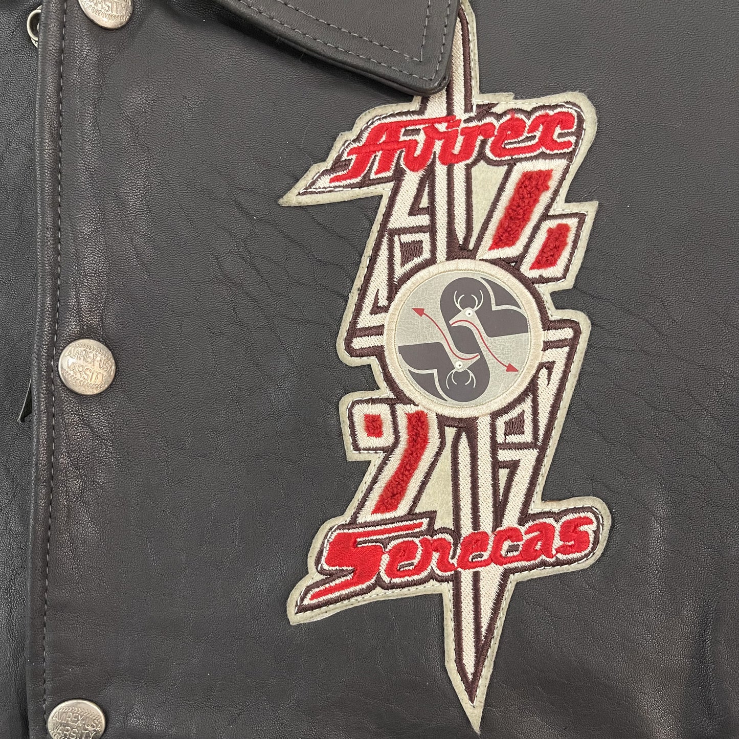 Avirex Senecas Leather Varsity Jacket - M