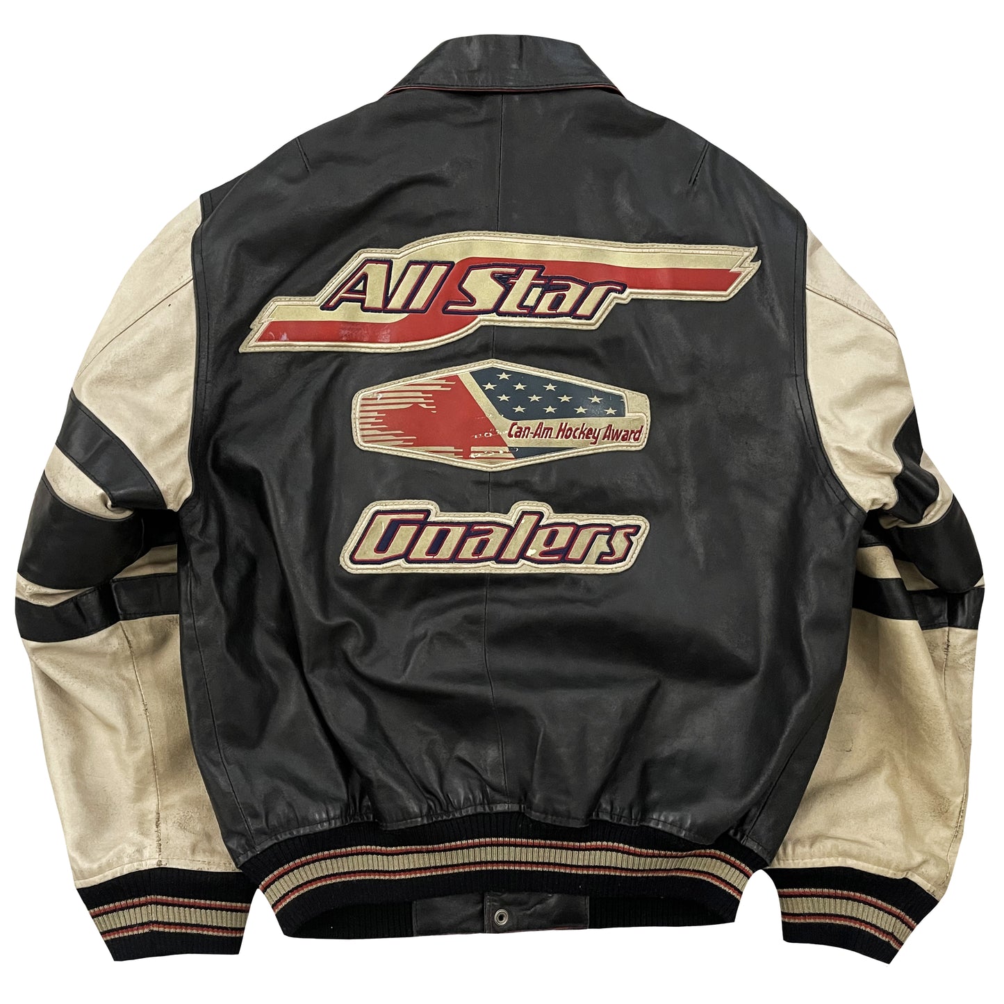 Avirex All Star Goalers Leather Varsity Jacket - S