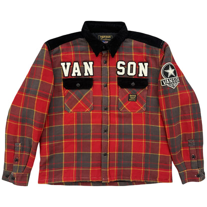 Vanson Leathers Plaid Check Shirt Jacket