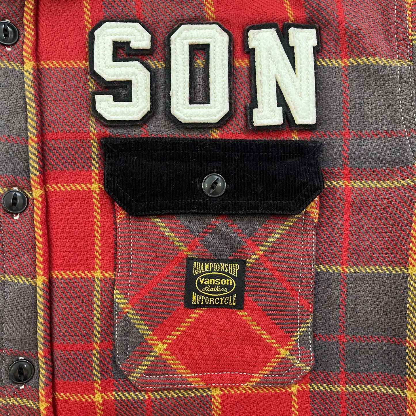 Vanson Leathers Plaid Check Shirt Jacket