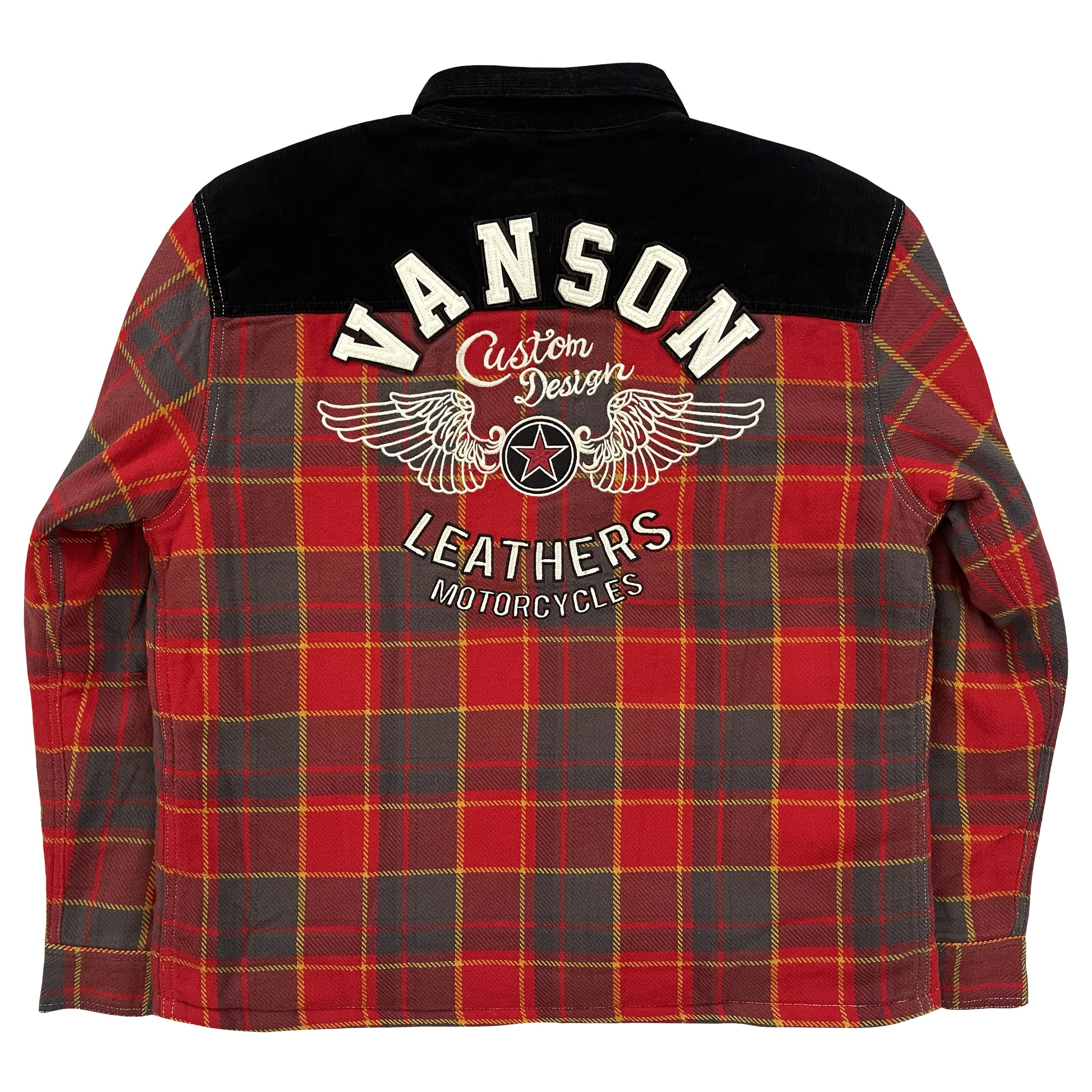 Vanson Leathers Plaid Check Shirt Jacket