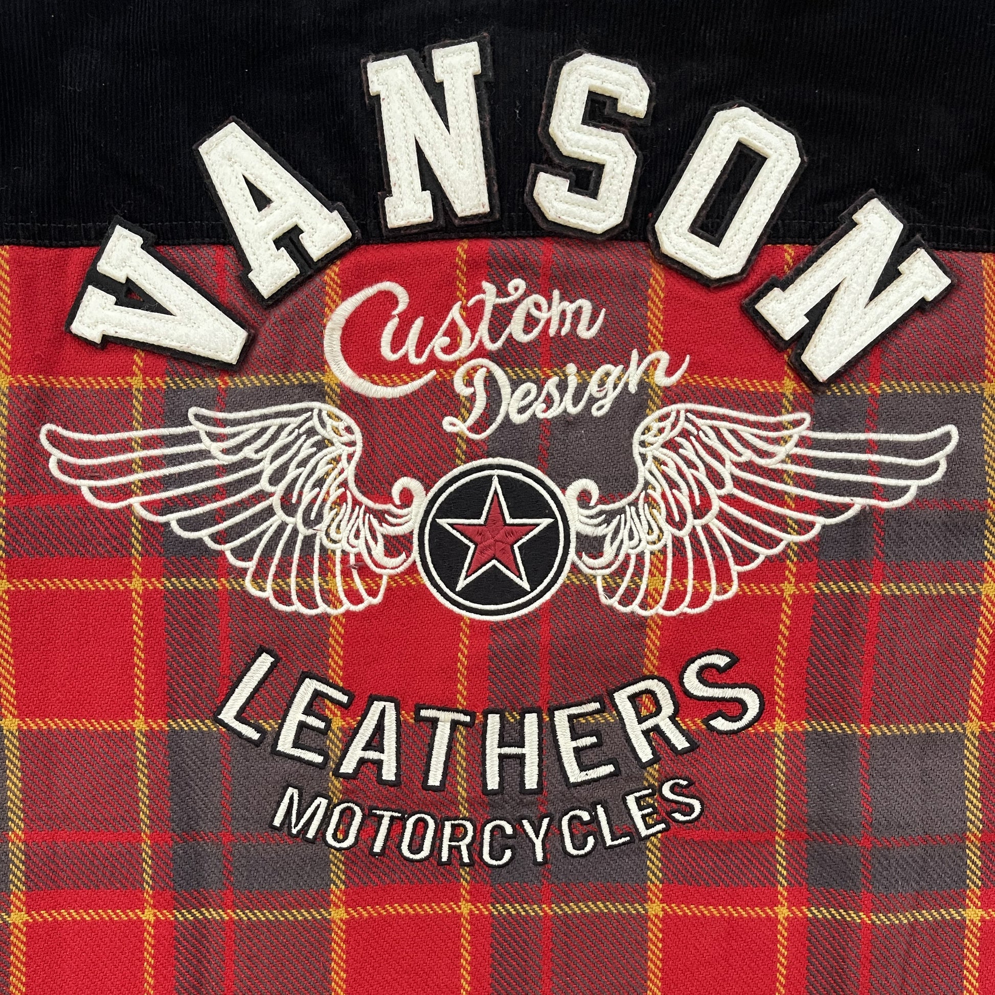 Vanson Leathers Plaid Check Shirt Jacket