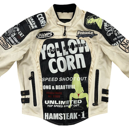 Yellow Corn Motorcycle Racing Jacket - M