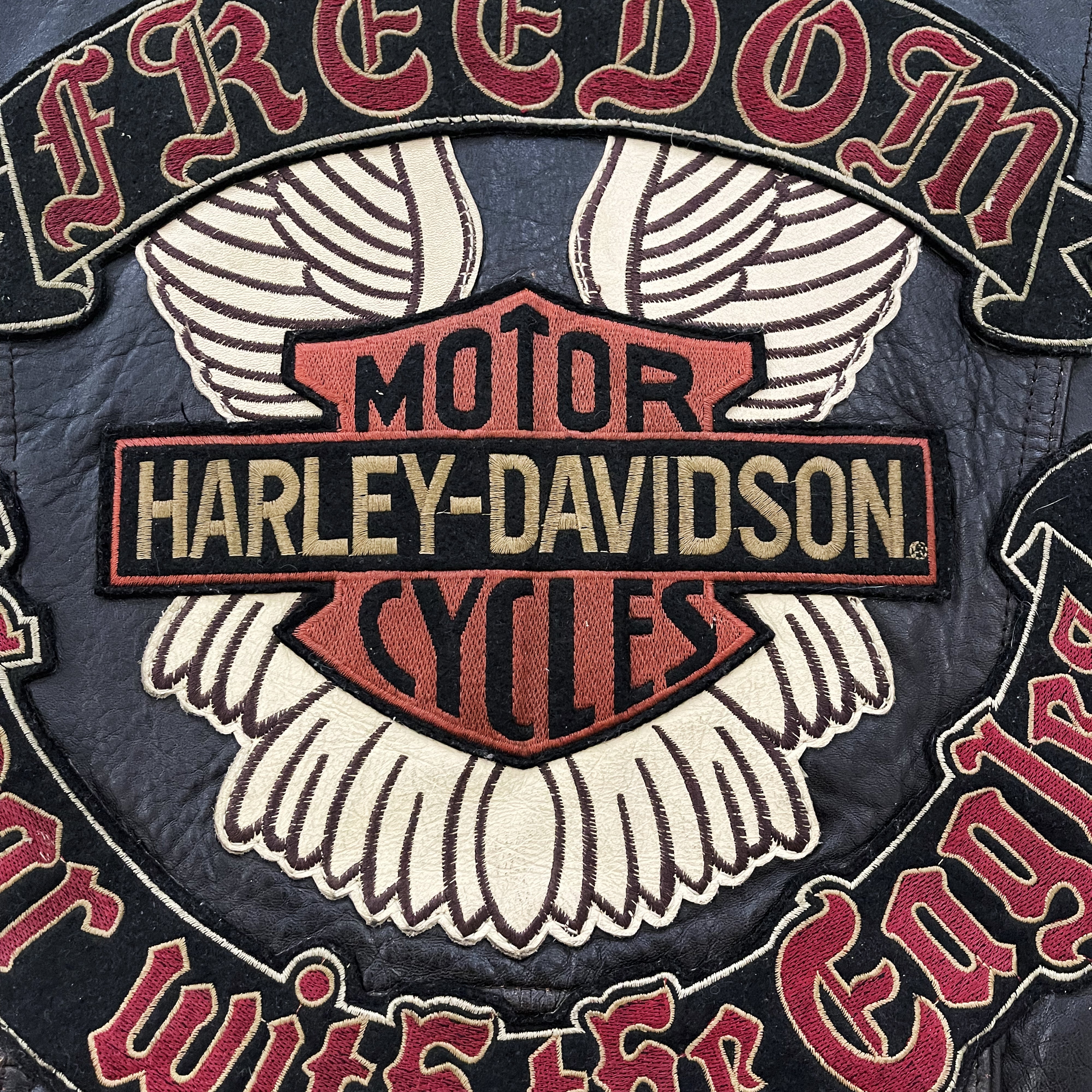 Harley davidson vest back on sale patches