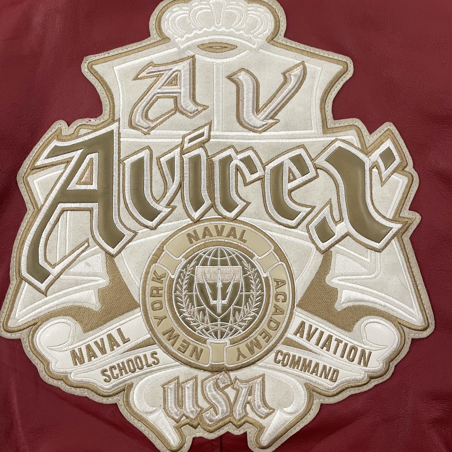 Avirex USNA Leather Varsity Jacket - M