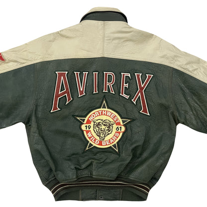 Avirex Wildbears Leather Varsity Jacket - S