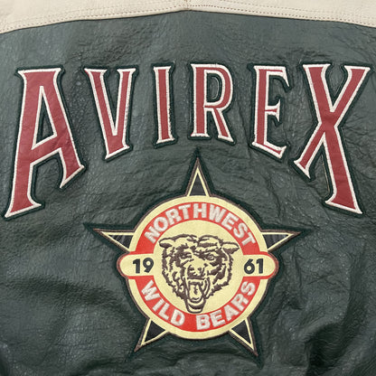 Avirex Wildbears Leather Varsity Jacket - S