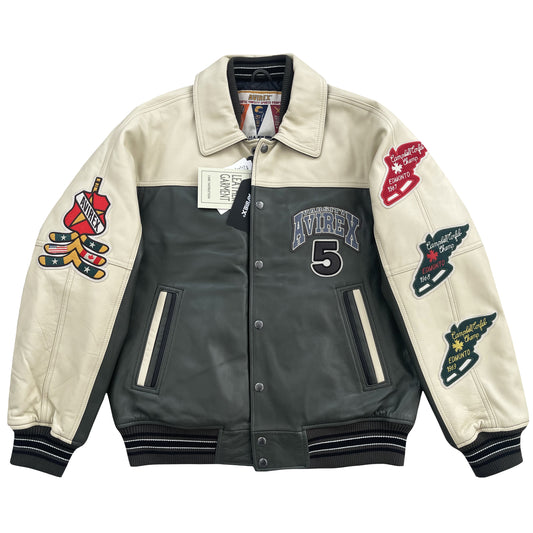 Avirex Wildbears Leather Varsity Jacket - M