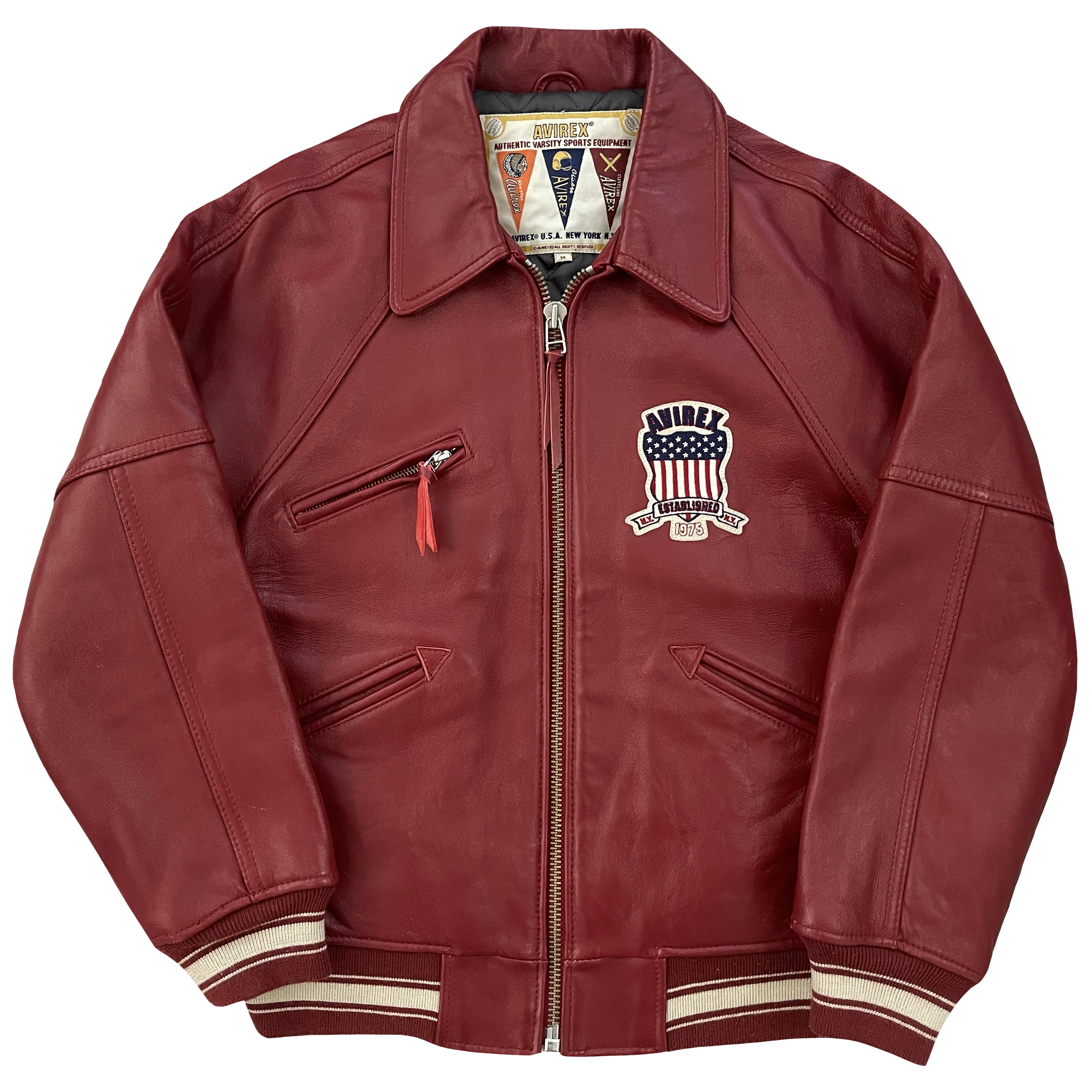 Avirex varsity hot sale leather jackets