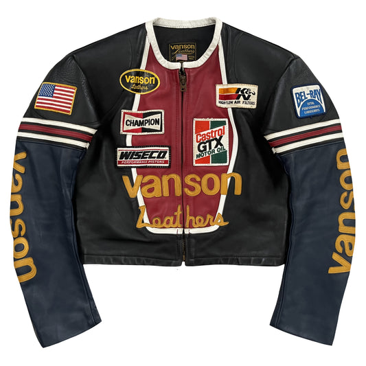 Vanson Leathers One Star Motorcycle Racer Jacket - M