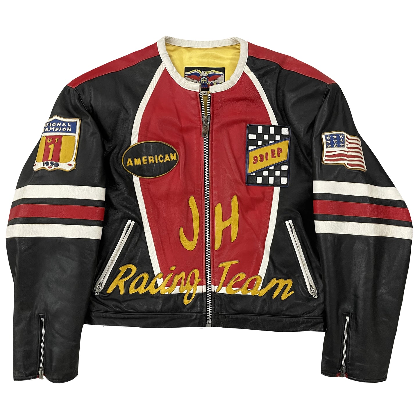 Jeff Hamilton 'JH Racing Team' Leather Biker Jacket - M