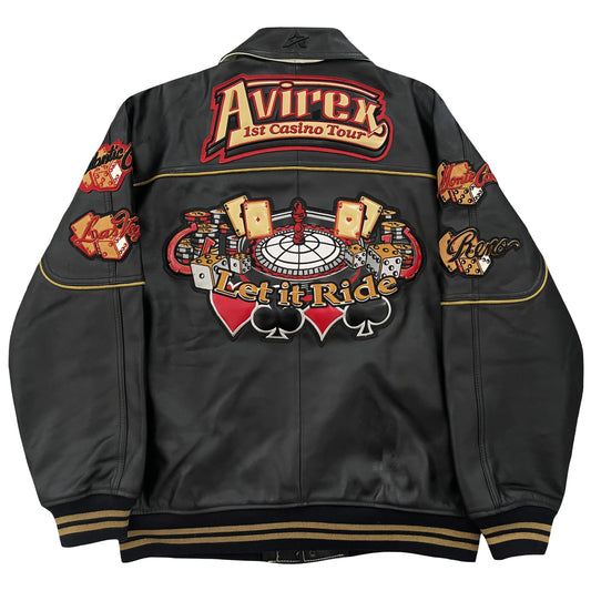 Avirex 1st Casino Tour Leather Varsity Jacket - XL