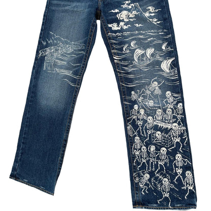 Japanese Skeleton Printed Jeans