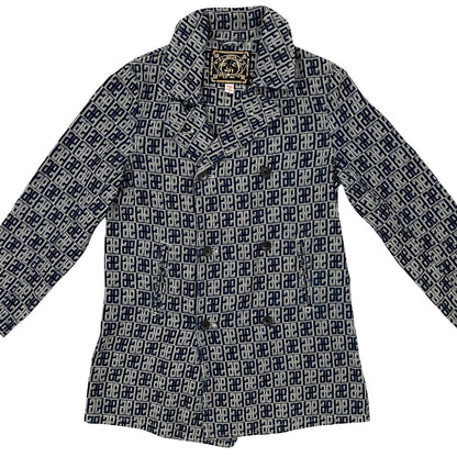 Evisu Monogram Print Overcoat