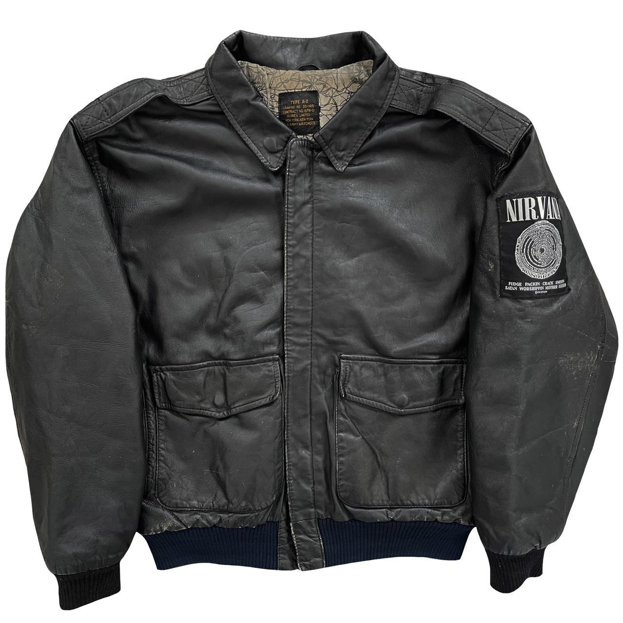 Avirex leather hotsell bomber jacket