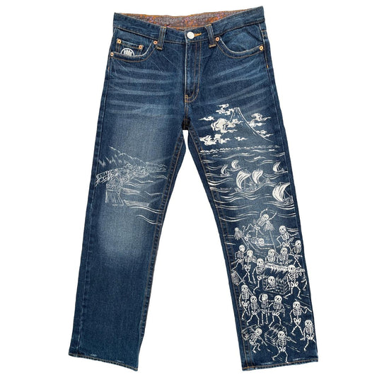 Japanese Skeleton Printed Jeans